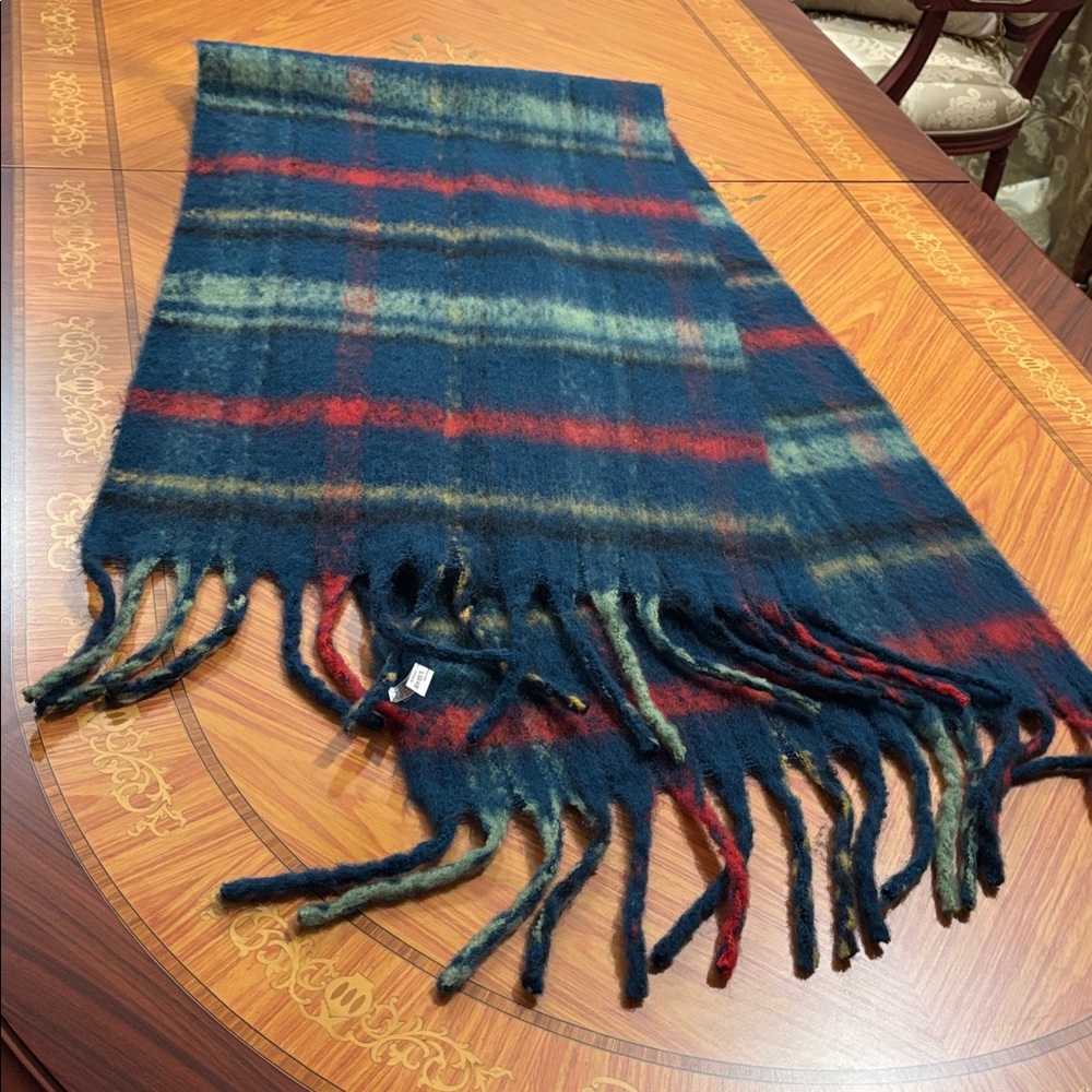 Free People knit oversize multicolored fringed scarf